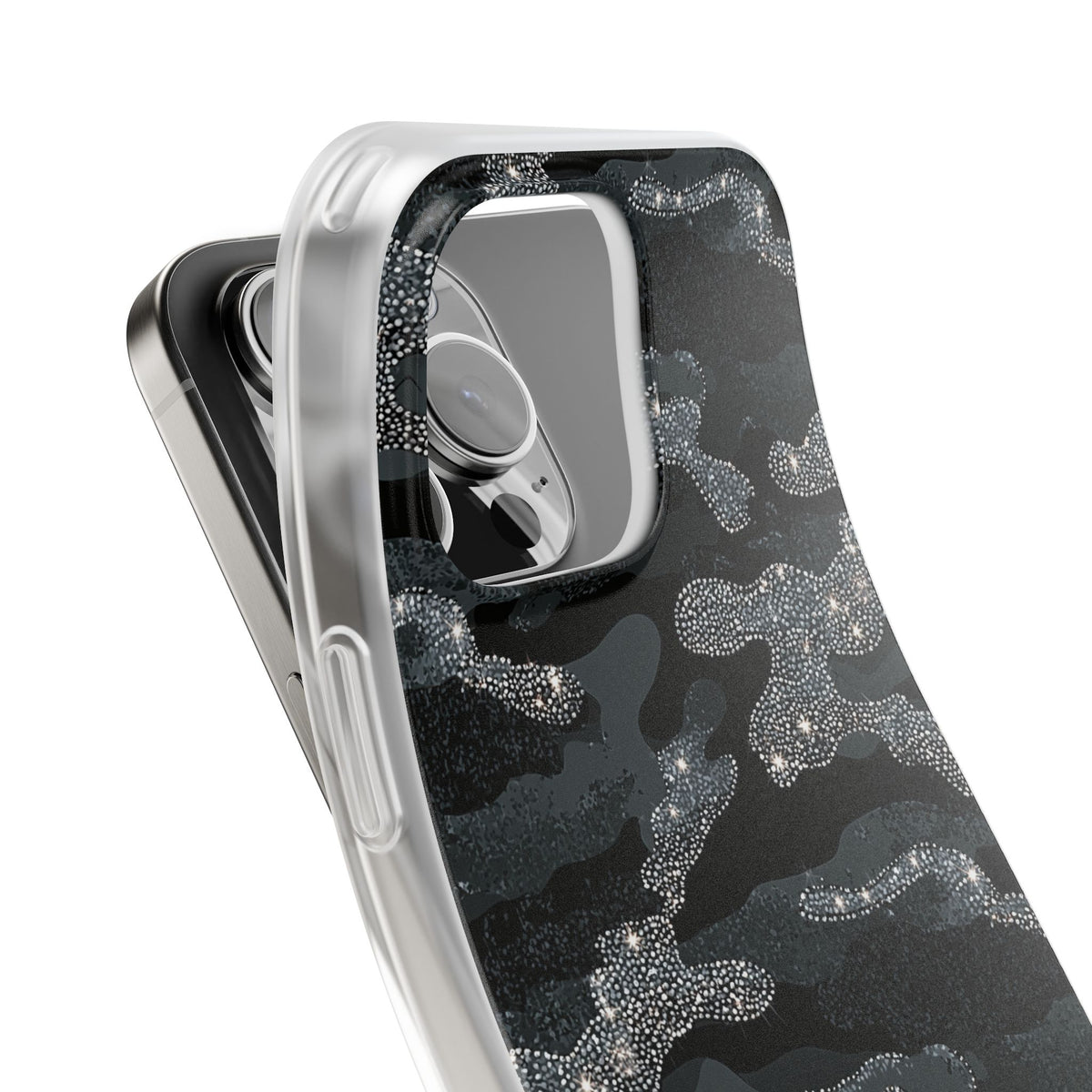 Glitter Shadow Camo · Lite Phone Case for iPhone ·  Black