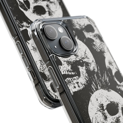 Punk Skull Riot · Clear Impact Magnetic Phone Case for iPhone · Black