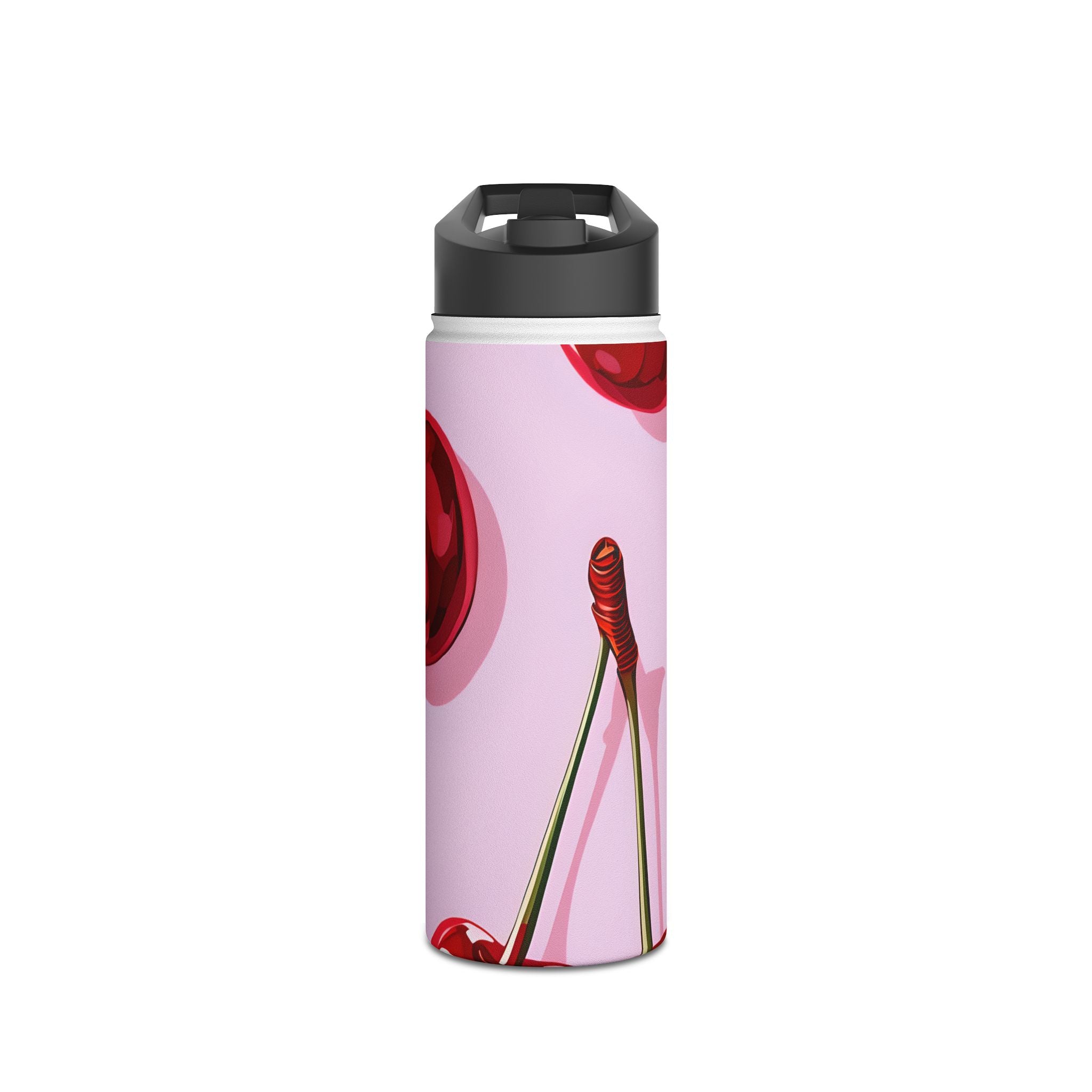 Glossy Cherry Glow - Stainless Steel Water Bottle