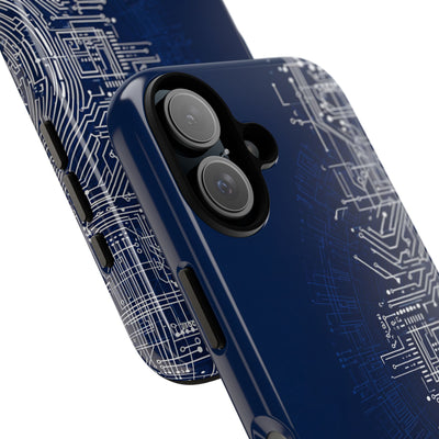 Blue Tough Phone Case for iPhone - Cobalt Circuit Logic