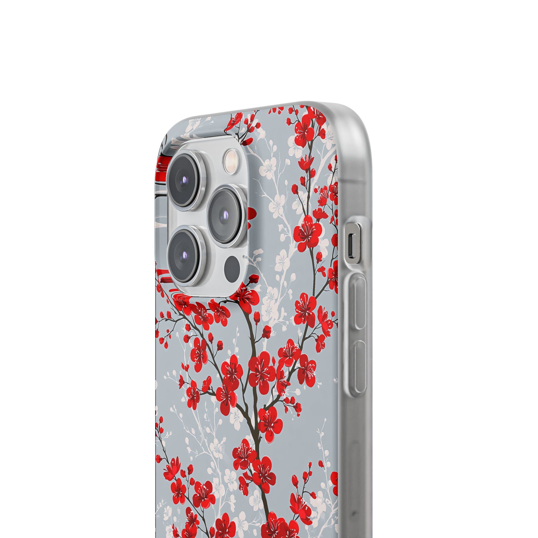 Grey Lite Phone Case for iPhone - Crimson Sakura Slate