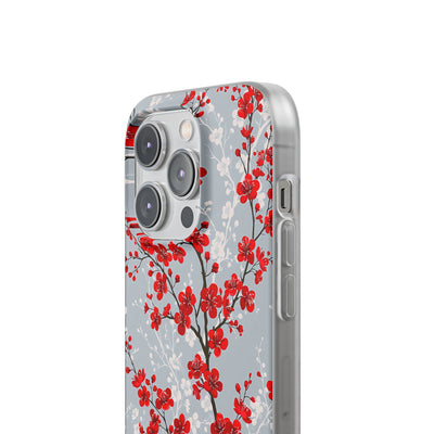 Grey Lite Phone Case for iPhone - Crimson Sakura Slate