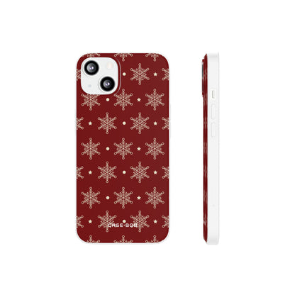 Cream Snowflake Crimson iPhone 13 - Soft