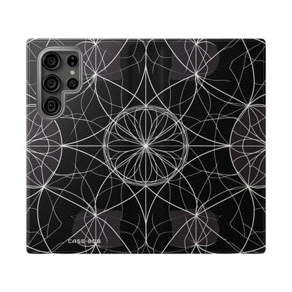Witte Mandala Stralings - Samsung S23 Ultra Case - Portemonnee