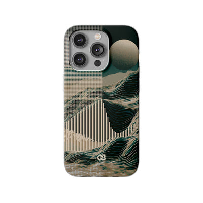 Green Lite Phone Case for iPhone - Lunar Moss Topography
