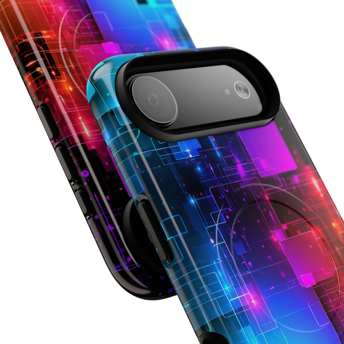 Spectral Circuit Grid · Tough 2.0 Magnetic Phone Case for iPhone · Black