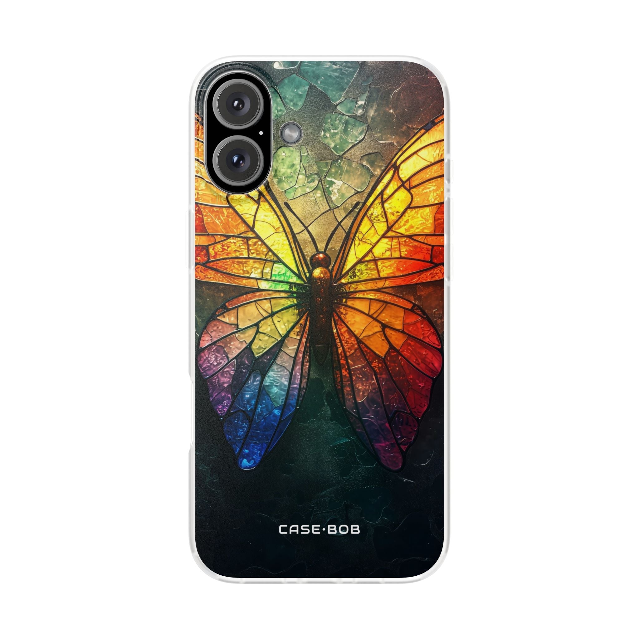 Buntglas-Schmetterling iPhone 16 Plus Case - Soft