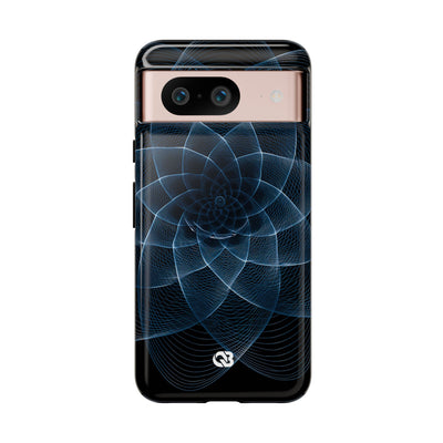 Blue Tough Phone Case for Google Pixel - Cobalt Geometric Bloom