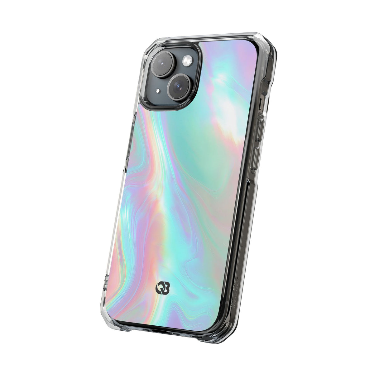 Prismatic Liquid Light · Clear Impact Magnetic Phone Case for iPhone · Teal