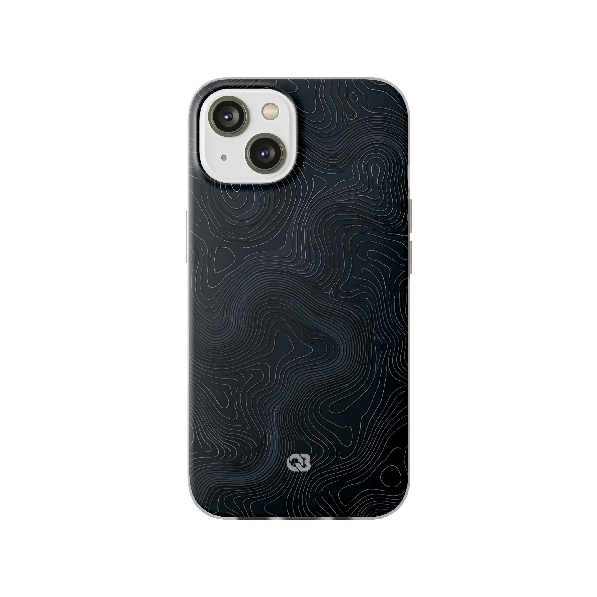 Black Lite Phone Case for iPhone - Obsidian Ridge Topo