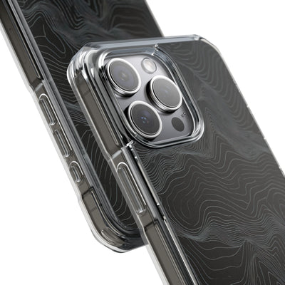 Obsidian Contour Elevation · Clear Impact Magnetic Phone Case for iPhone · Black