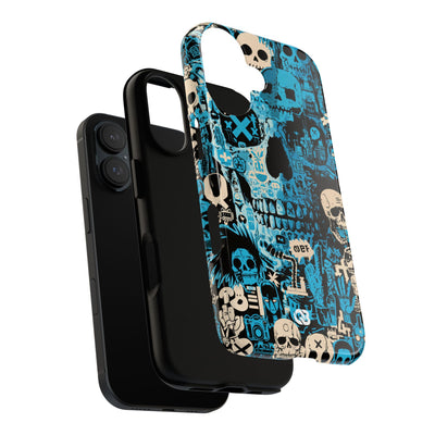Electric Skull Graffiti · Tough Phone Case for iPhone · Blue