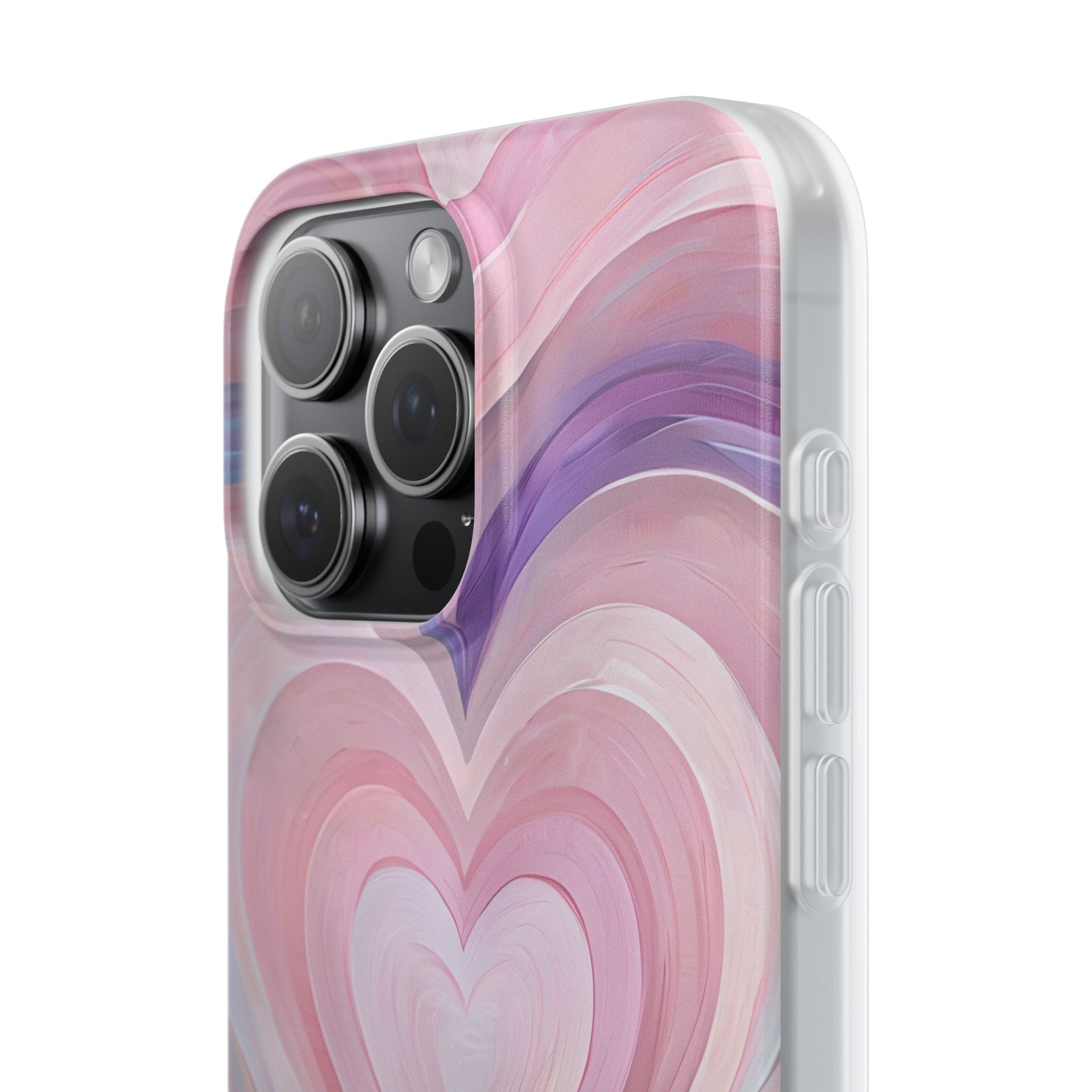Lavender Pulse Hearts · Soft Mobilskal för iPhone
