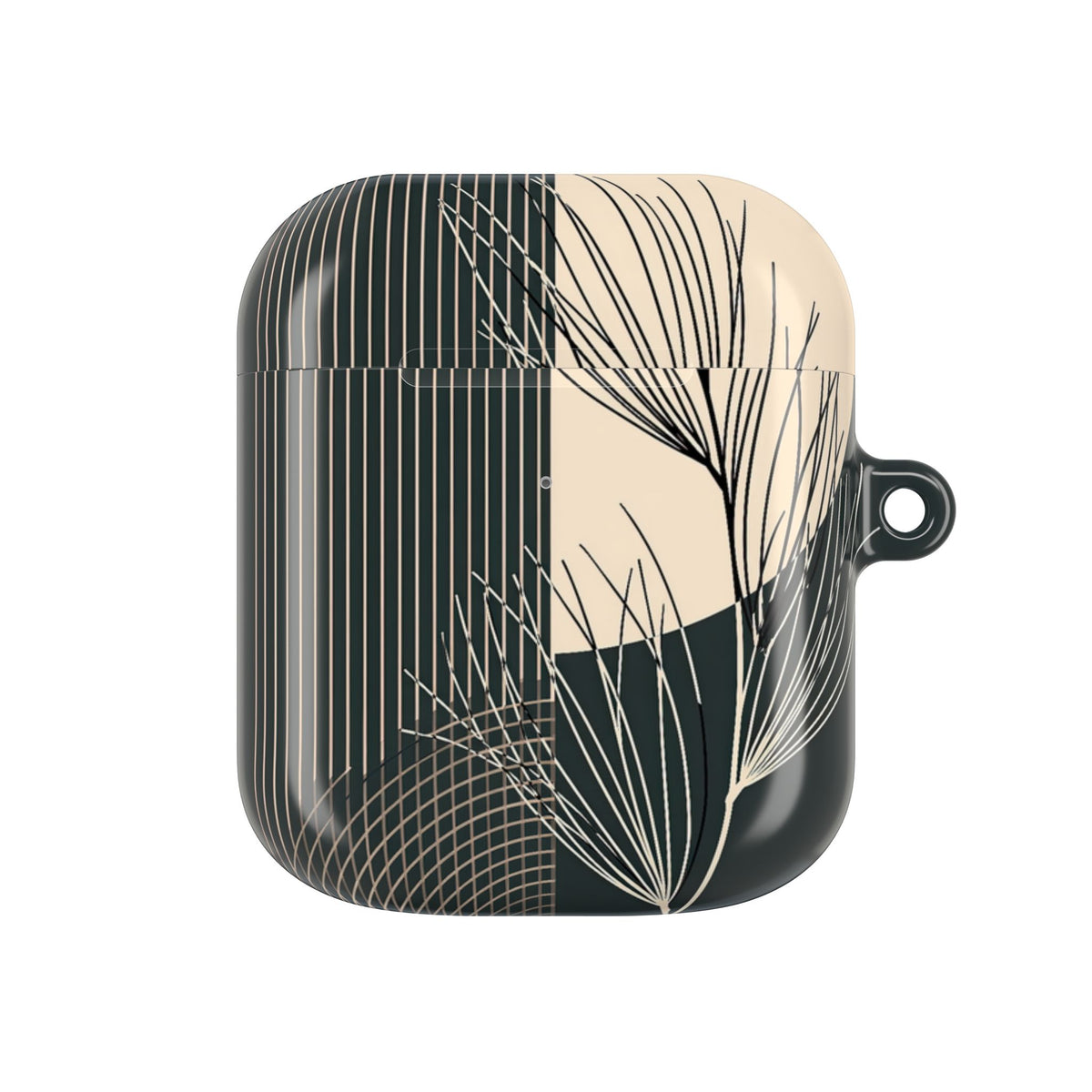 Botanical Crescent Linework · Hard Case for AirPods & AirPods Pro · Green