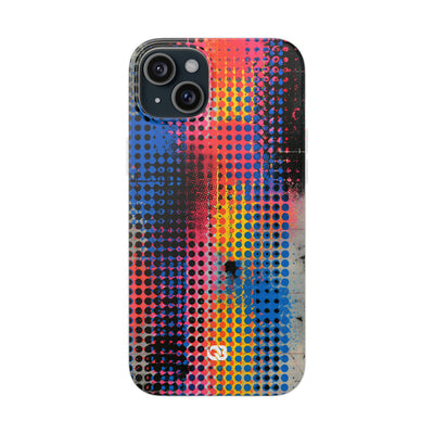 Chromatic Halftone Grid · Lite Phone Case for iPhone ·  Blue