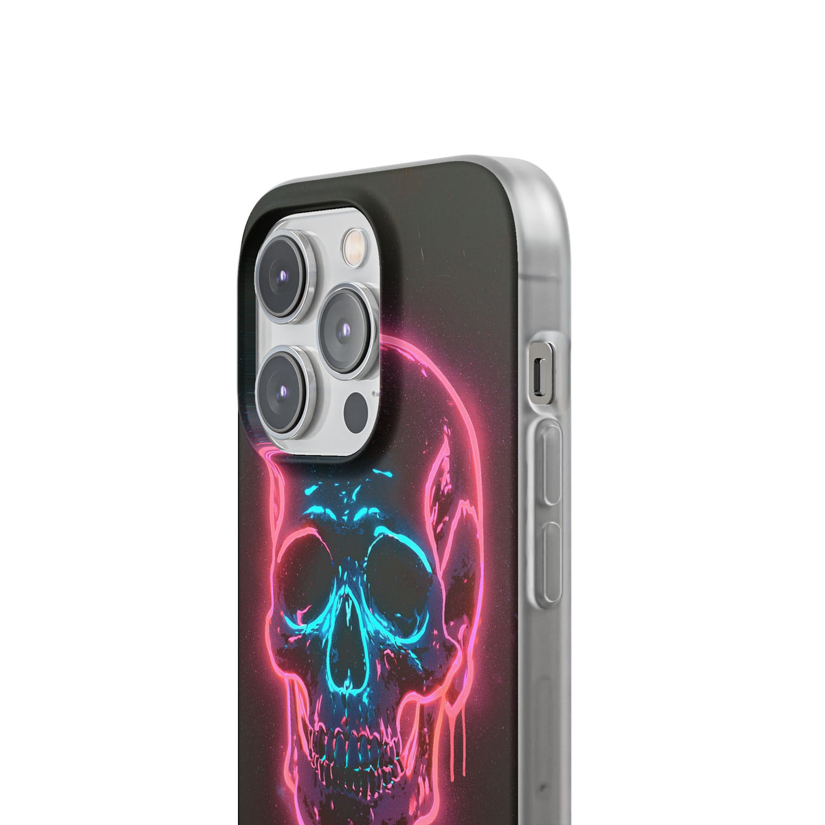Neon Drip Skull · Lite Phone Case for iPhone ·  Black