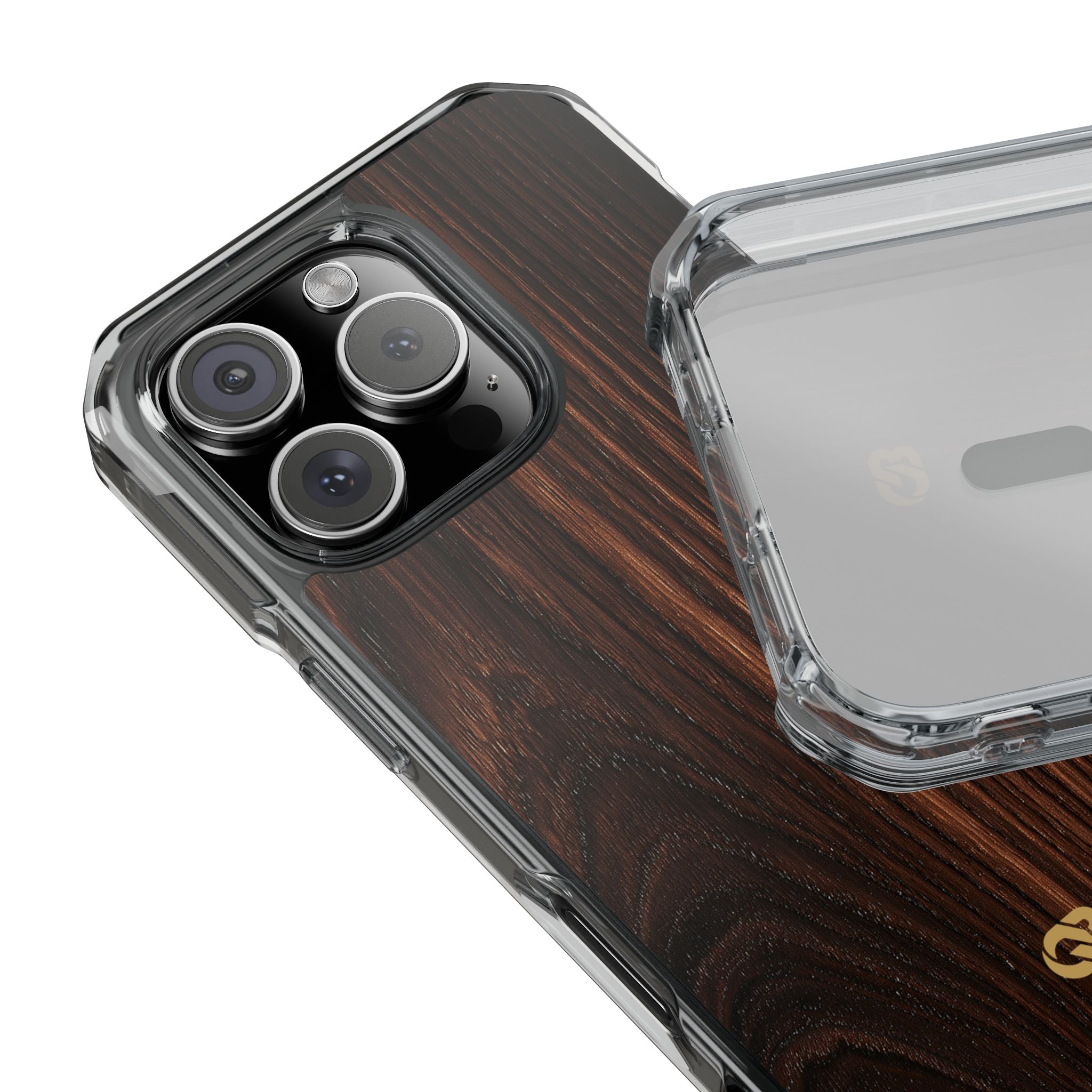 Brown Impact MagSafe Phone Case for iPhone - Burnished Mahogany Grain