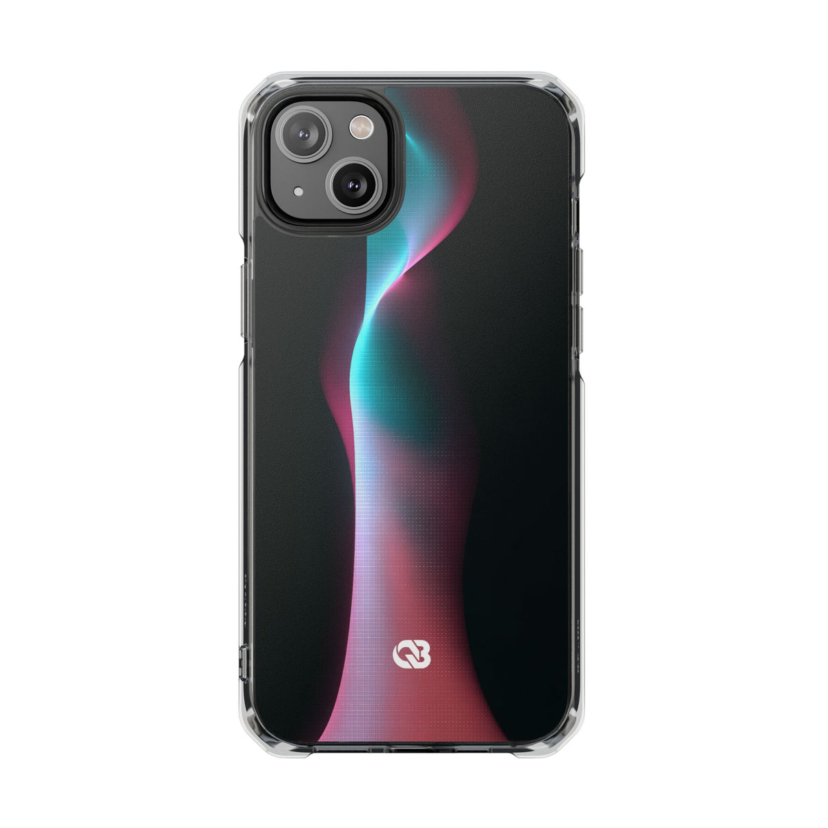Neon Pixel Flow · Clear Impact Magnetic Phone Case for iPhone · Black