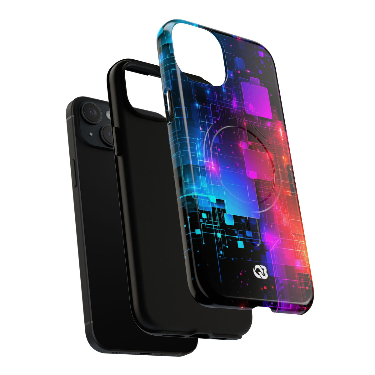 Spectral Circuit Grid · Tough 2.0 Magnetic Phone Case for iPhone · Black