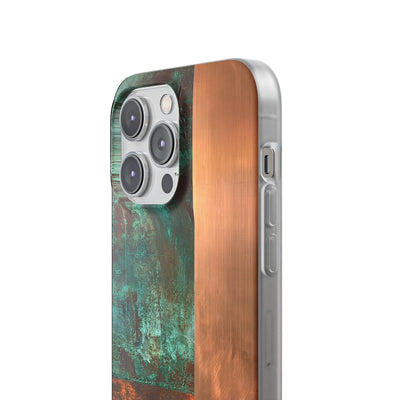 Teal Lite Phone Case for iPhone - Verdigris Copper Slab