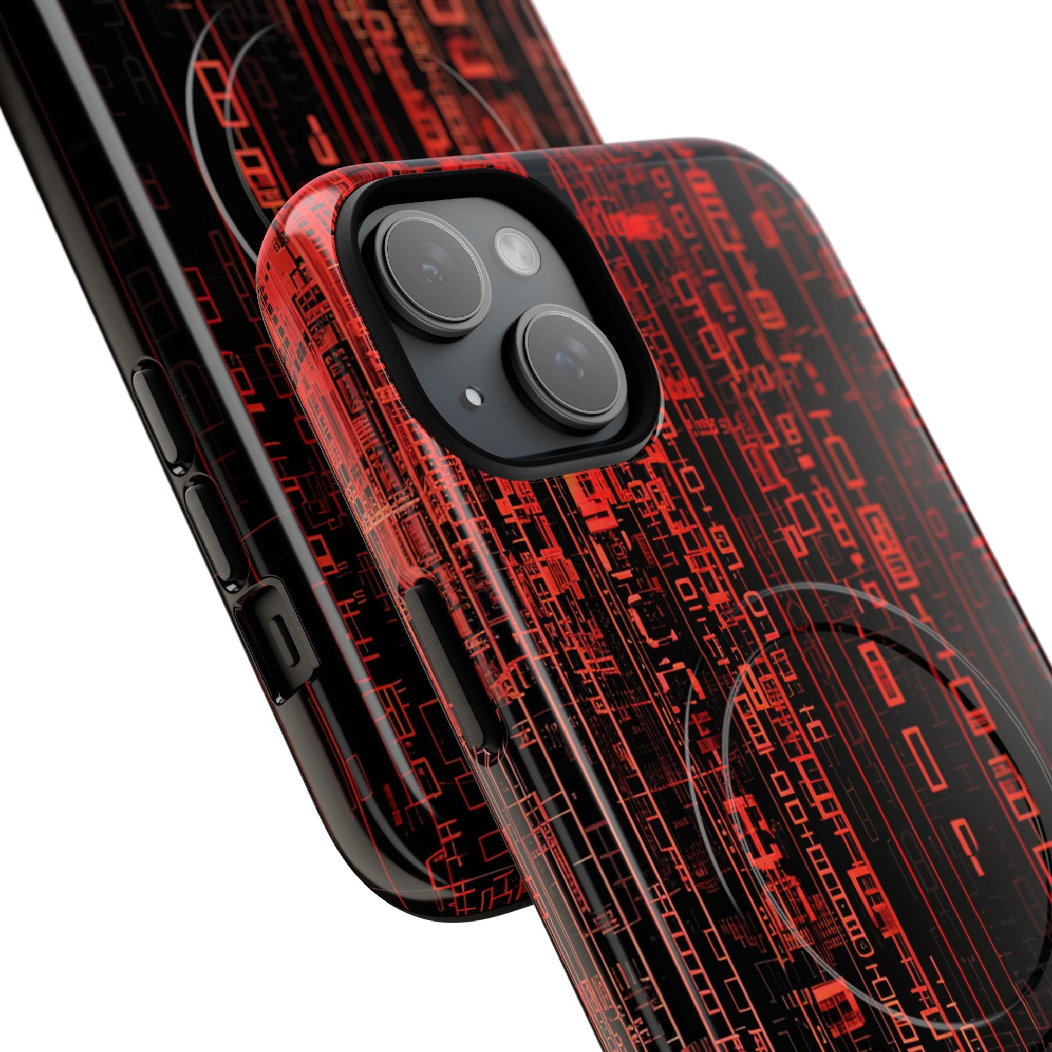 Crimson Glyphs iPhone 15 Plus Case - Tough+