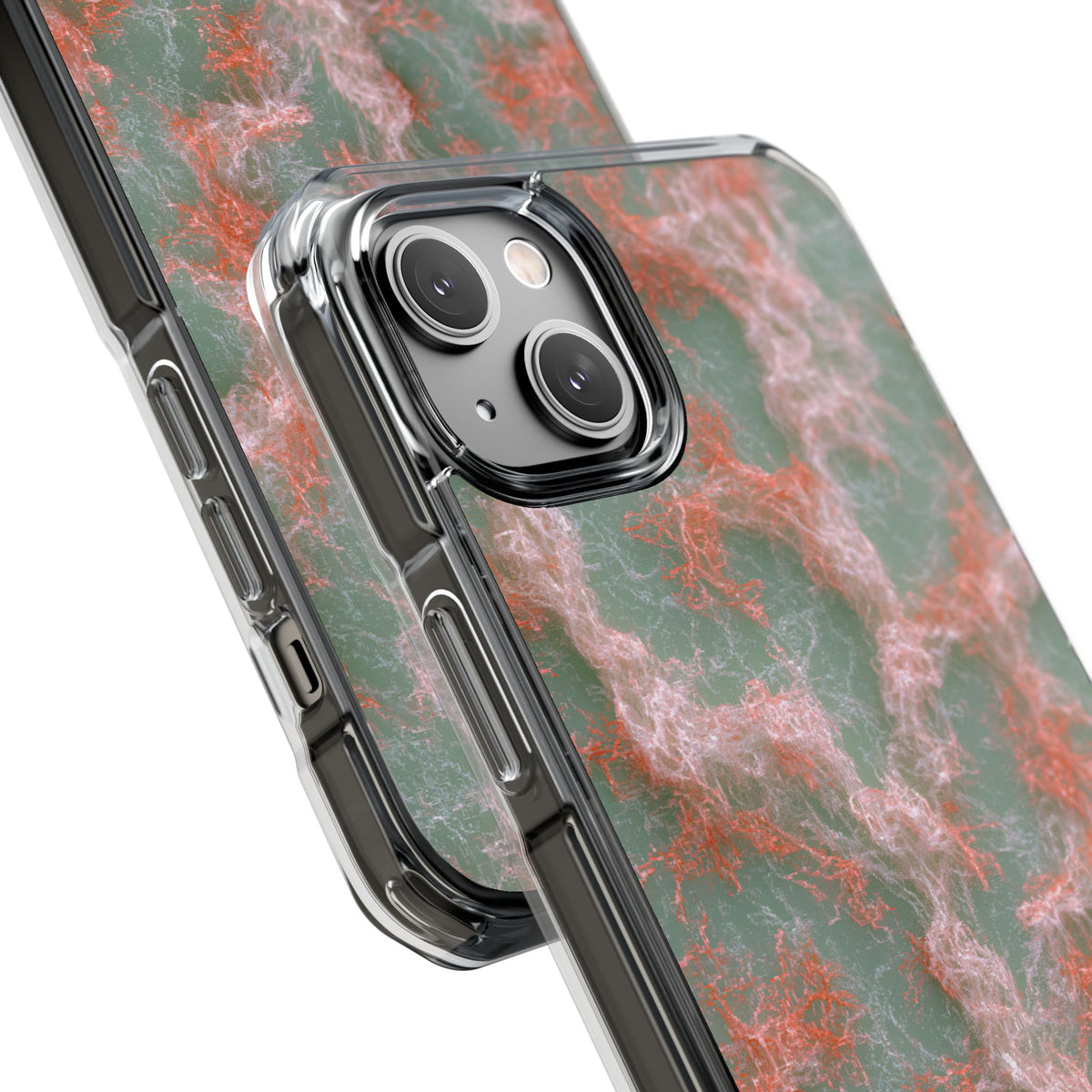 Coral Pixel Matrix · Clear Impact Magnetic Phone Case for iPhone · Green