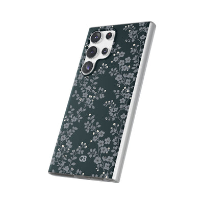 Black Lite Phone Case for Samsung - Midnight Slate Blossom