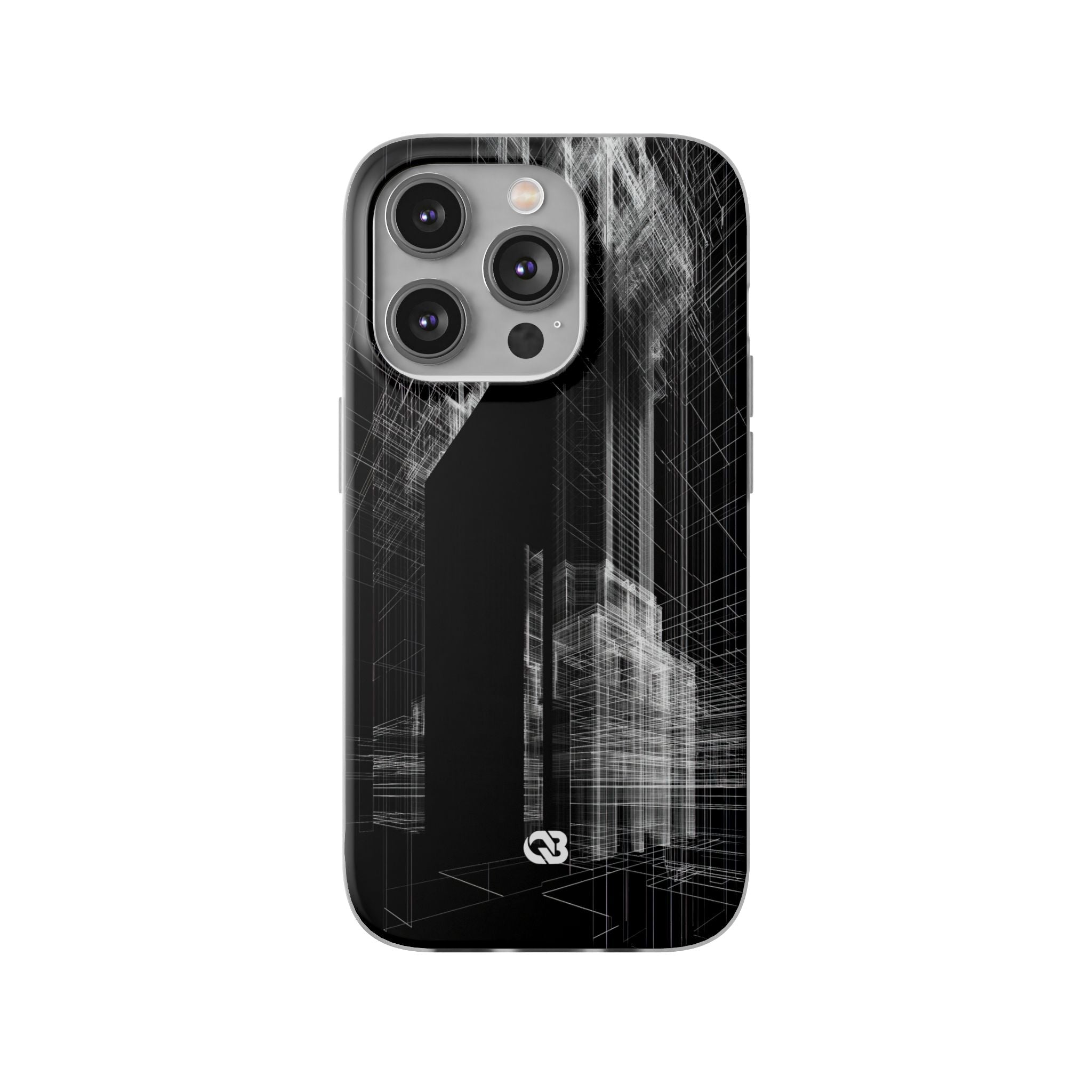 Black Lite Phone Case for iPhone - Ghost Urban Wireframe