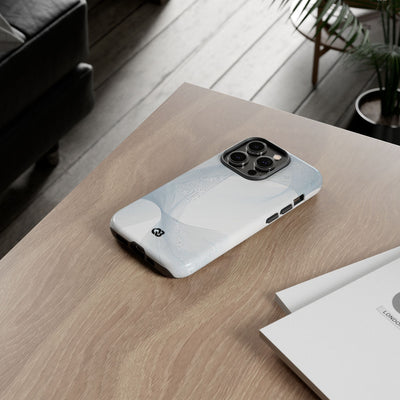 White Tough Phone Case for iPhone - Arctic Line Current