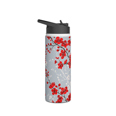 Scarlet Plum Blossom · Insulated Water Bottle · Red