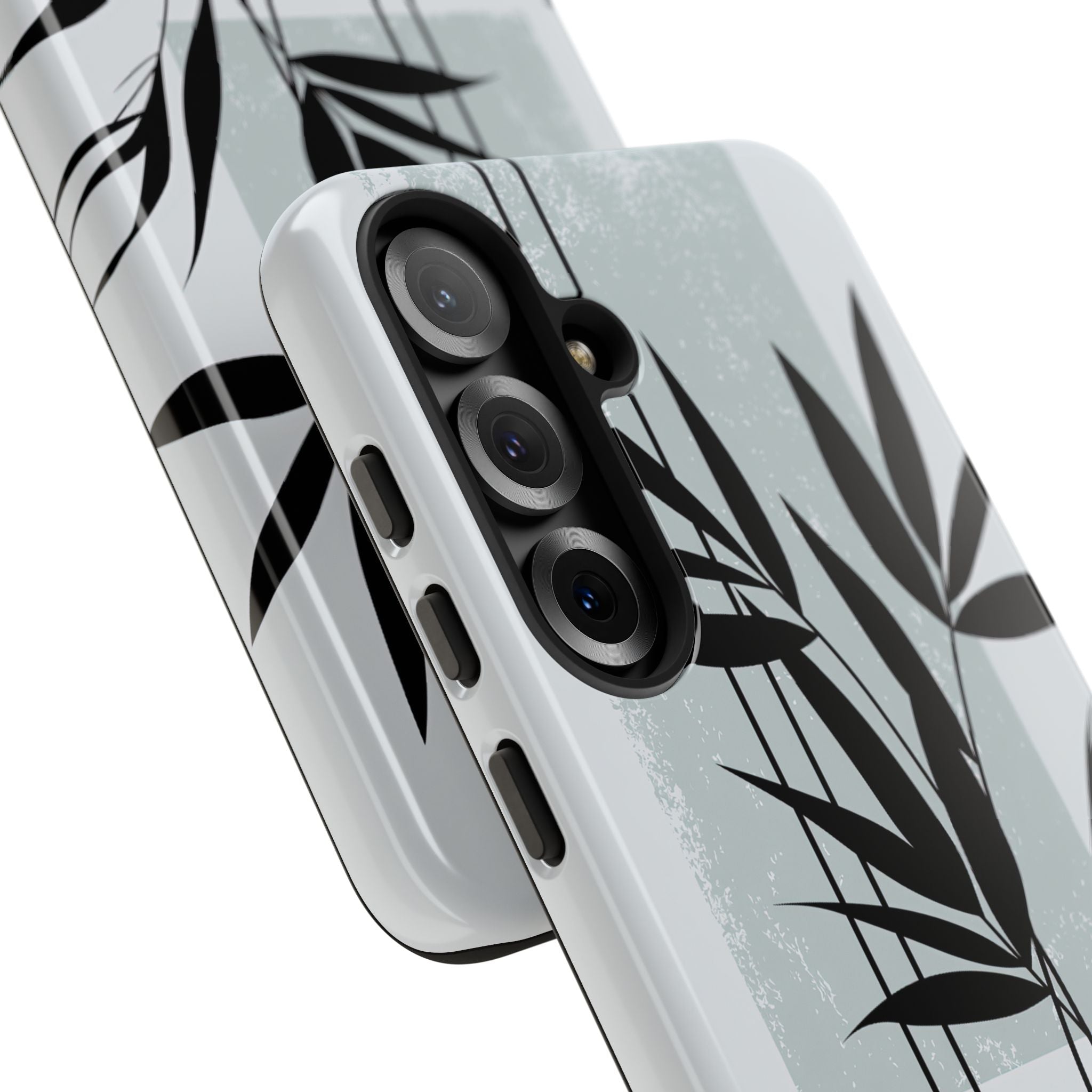 Grey Tough Phone Case for Samsung - Sage Bamboo Noir