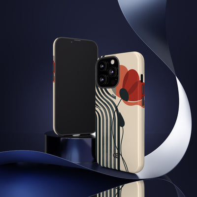 Modernist Poppy · Tough Phone Case for iPhone · Beige