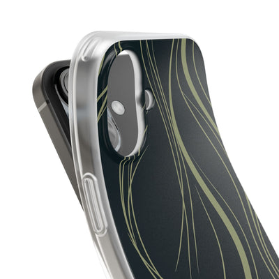 Green Lite Phone Case for iPhone - Obsidian Sage Flow