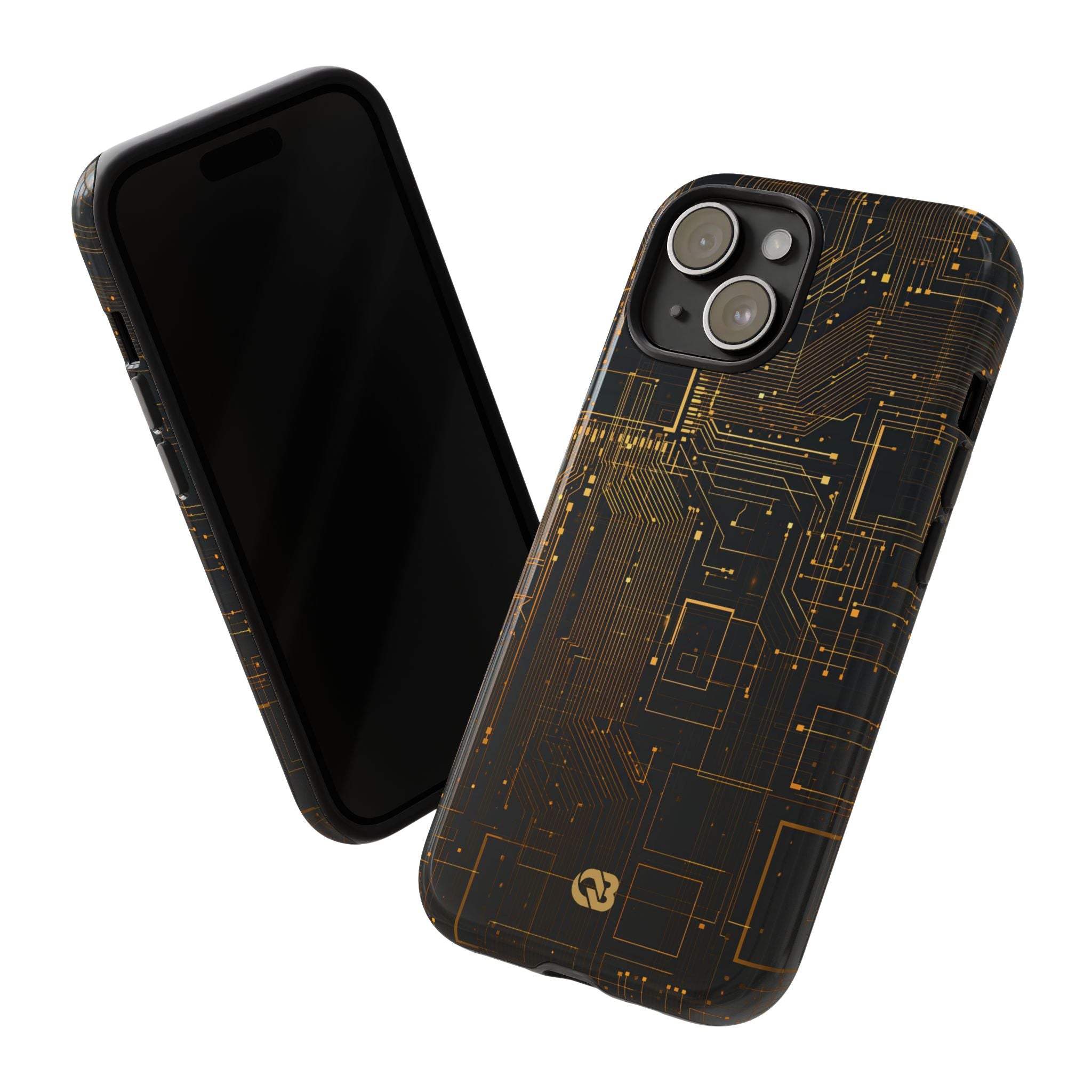 Gold Tough Phone Case for iPhone - Amber Core Mainframe