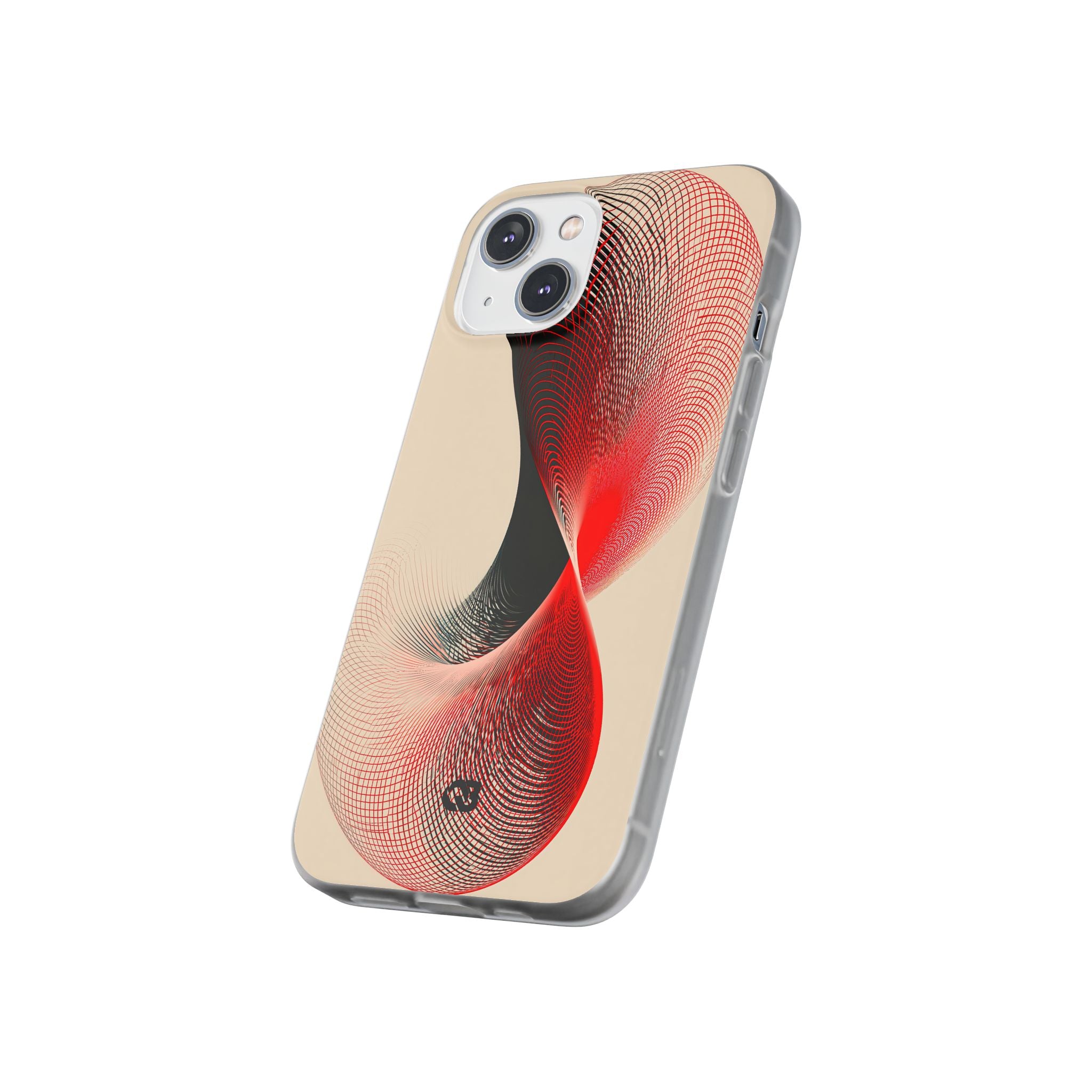 Red Lite Phone Case for iPhone - Crimson Grid Vortex