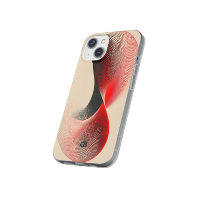 Red Lite Phone Case for iPhone - Crimson Grid Vortex