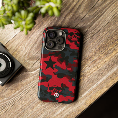 Crimson Skull Camo · Tough Phone Case for iPhone · Red