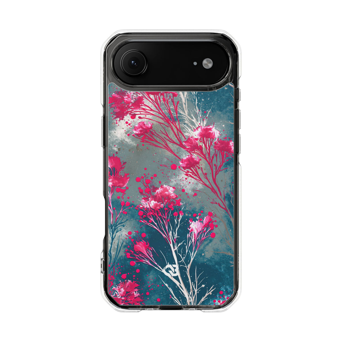 Cyber Blossom · Clear Impact Magnetic Phone Case for iPhone · Teal
