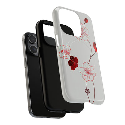 Red Tough 2.0 Magsafe Phone Case for iPhone - Kyoto Ember Bloom