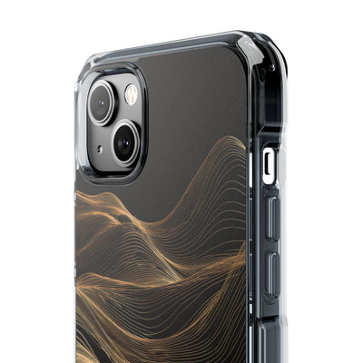 Black Impact MagSafe Phone Case for iPhone - Copper Topo Ridge