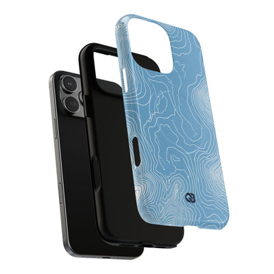 Blue Tough 2.0 Magsafe Phone Case for iPhone - Glacial Ridge Topo