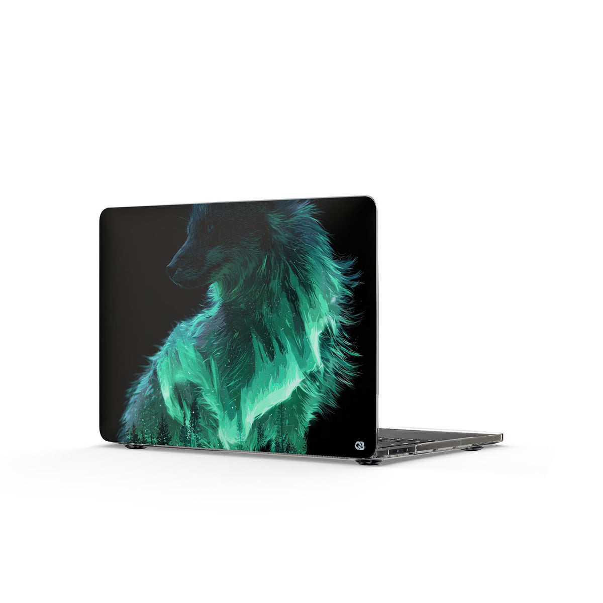 Nordic Aurora Fox · Clear Hard Case for MacBook · Teal