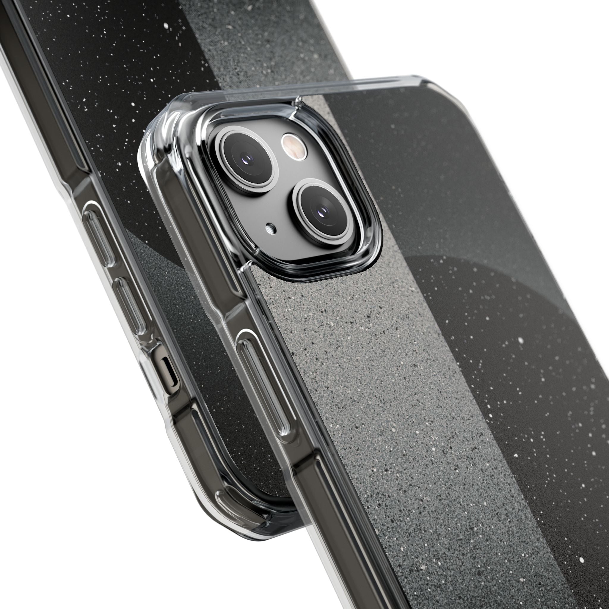 Black Impact MagSafe Phone Case for iPhone - Lunar Static Orbit