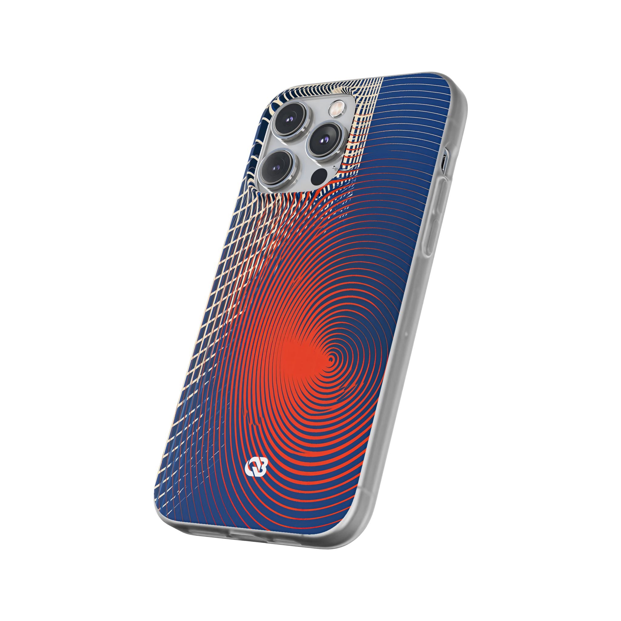 Blue Lite Phone Case for iPhone - Orange Orbit Grid
