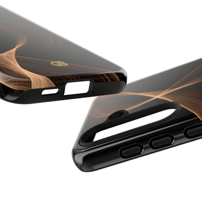 Brown Tough Phone Case for Samsung - Copper Silk Wave