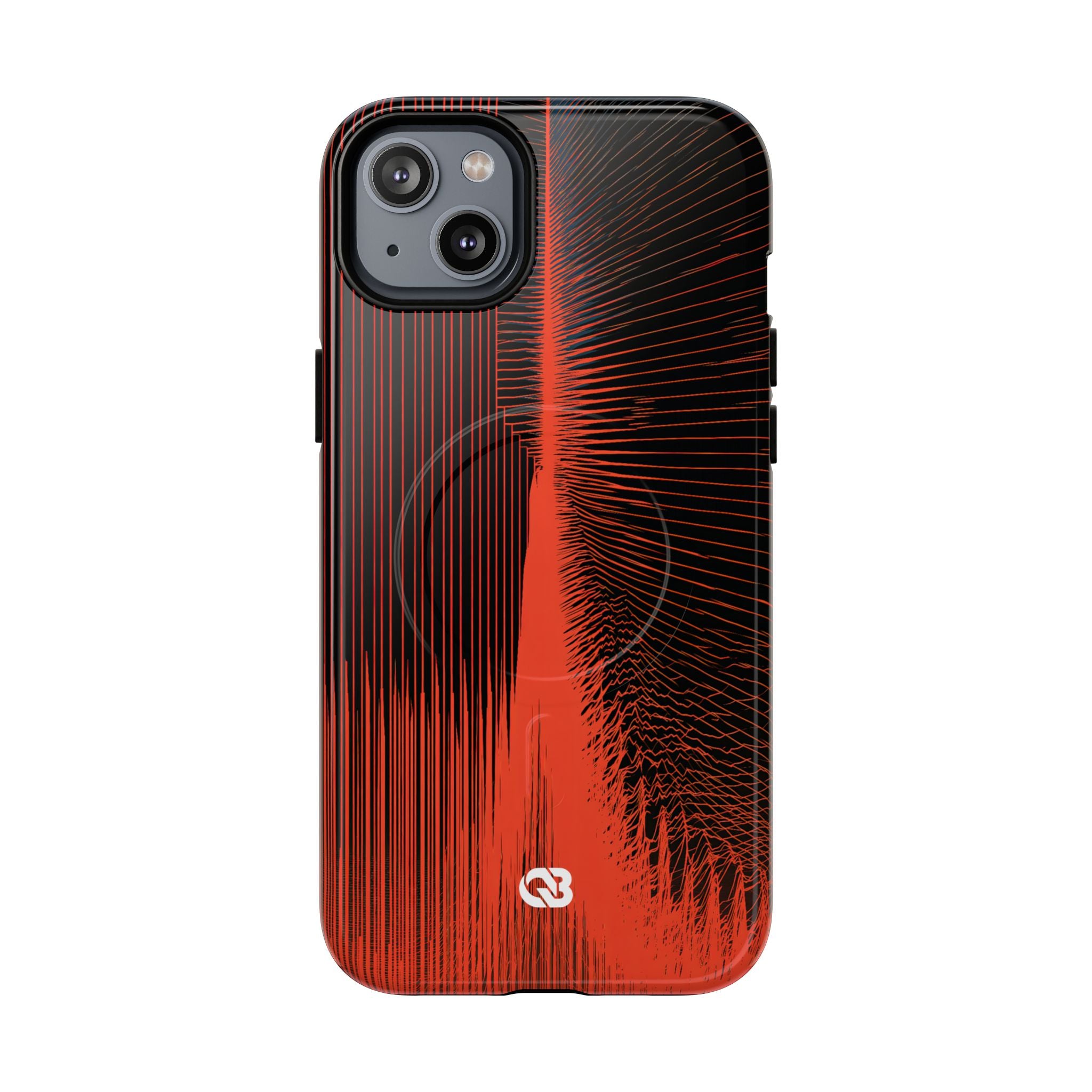Red Tough 2.0 Magsafe Phone Case for iPhone - Crimson Frequency Pulse