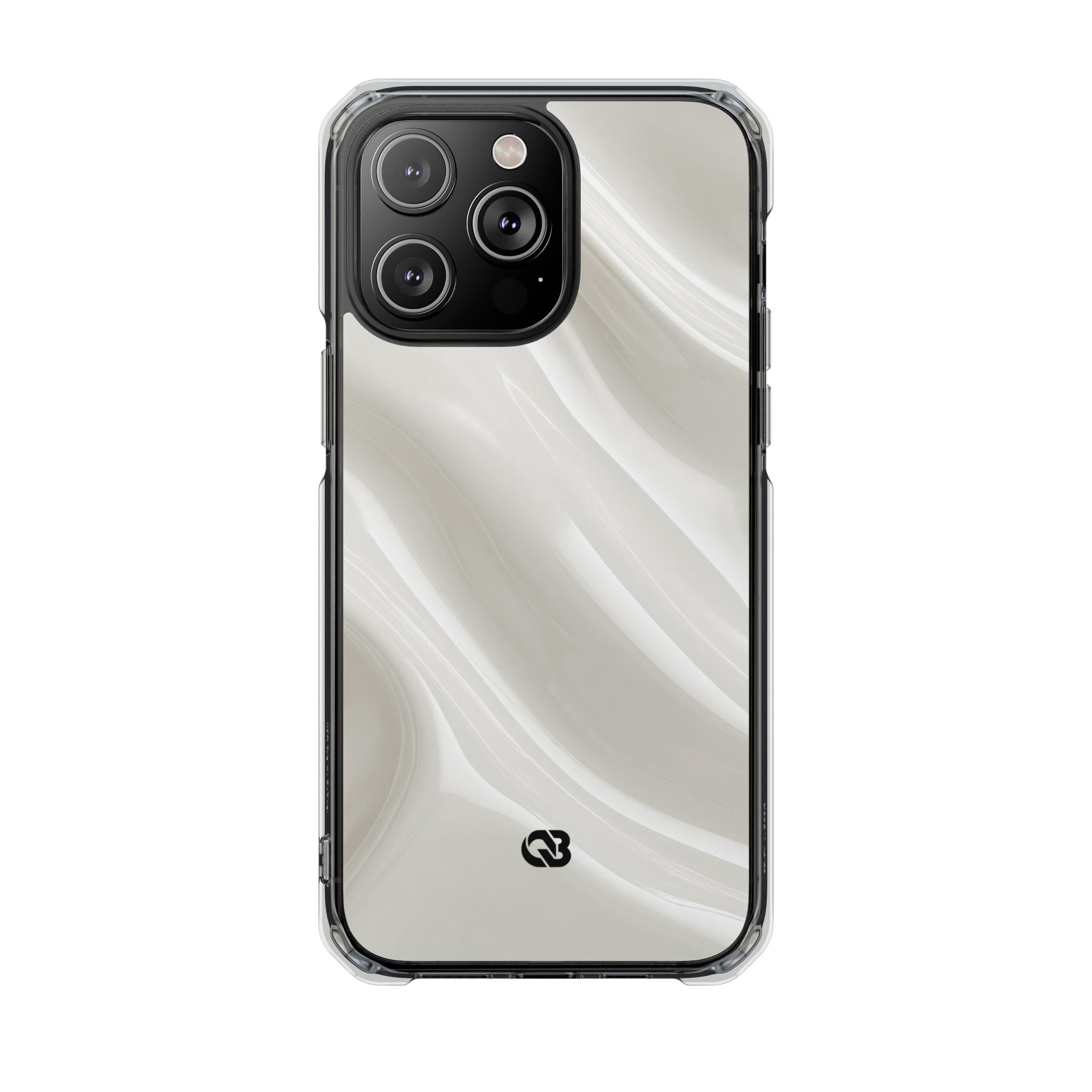 White Impact MagSafe Phone Case for iPhone - Polished Ivory Wave