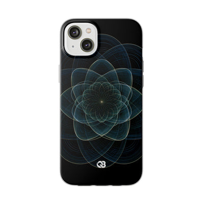 Blue Lite Phone Case for iPhone - Celestial Wireframe Bloom