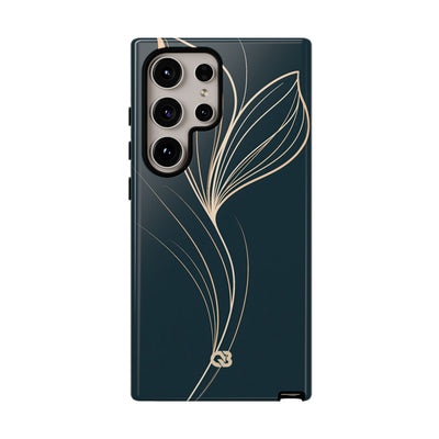 Teal Tough Phone Case for Samsung - Sandstone Silk Flora