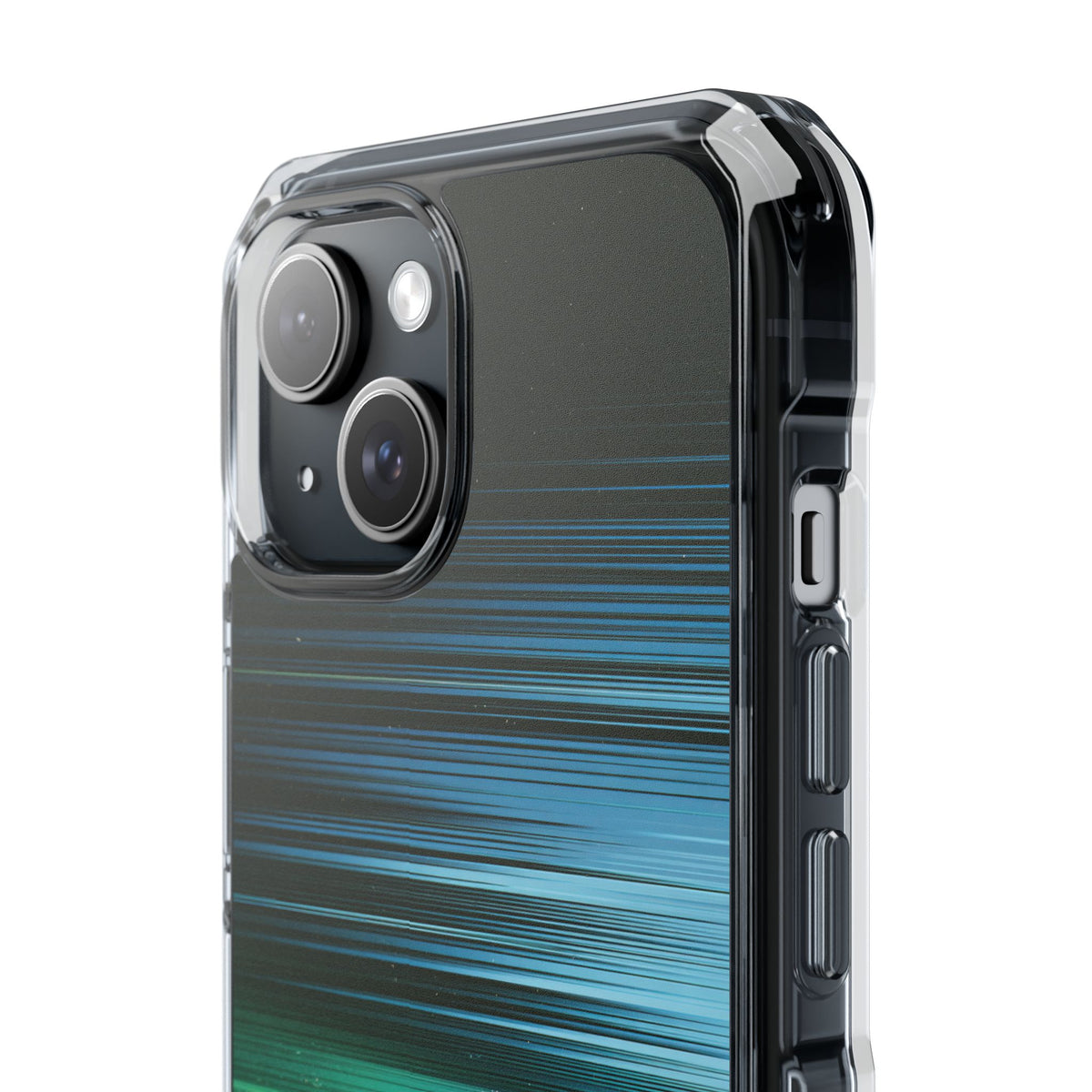 Digital Shoreline Drift · Clear Impact Magnetic Phone Case for iPhone ·  Teal